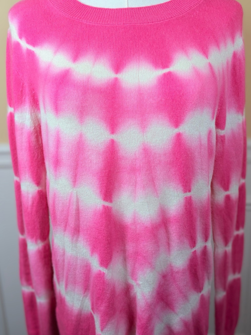 💗 J.Crew 100% Cashmere Pink Tie-Dye Sweater Large